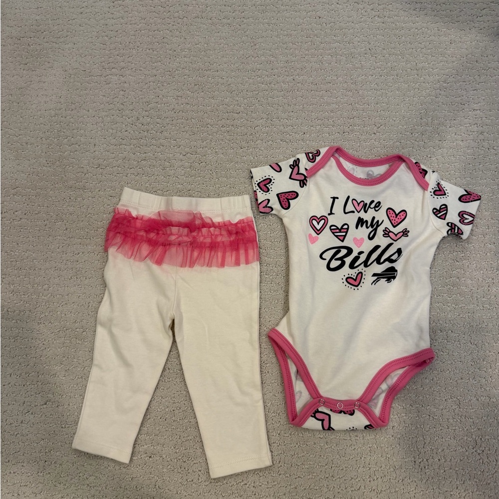 NFL Baby Pink and White Heart Onesie